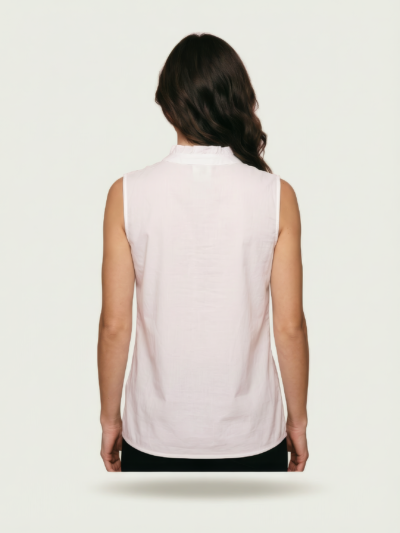 Top Bordado Pravia com Detalhes Florais Coloridos – Branco