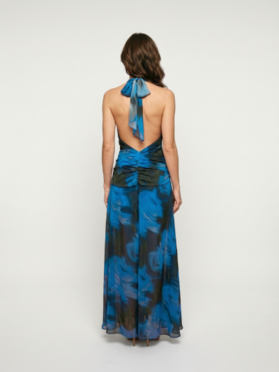 Vestido Longo Glamour Contemporâneo – Azul