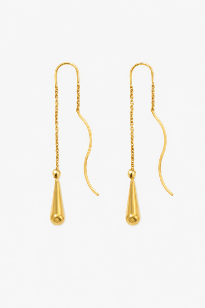 Brincos Elegantes com Design Moderno em Dourado