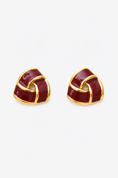 Brincos Elegantes em Vermelho com Dourado