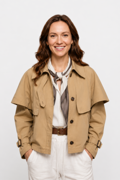 Casaco Feminino Estilo Vintage Beje