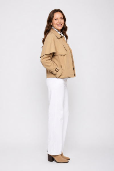 Casaco Feminino Estilo Vintage Beje