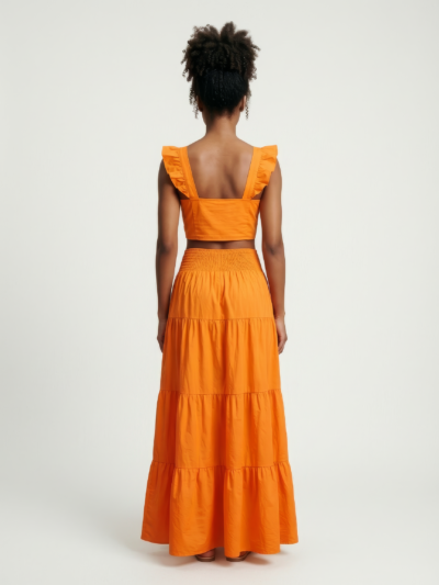 Conjunto Summer com Babados – Laranja Intenso