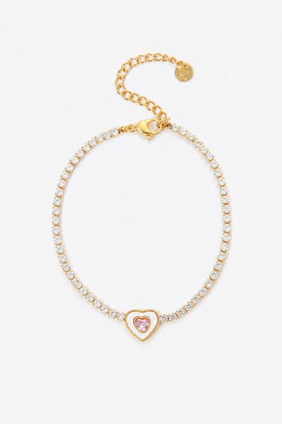 Pulseira Coração Elegante com Strass