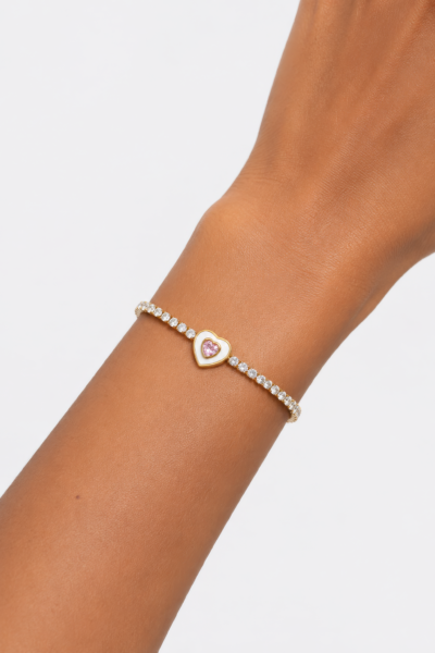 Pulseira Coração Elegante com Strass