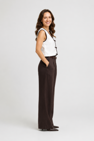 Top Feminino Estilo Oriental com Botões Artísticos