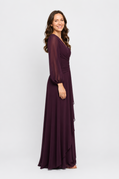 Vestido Longo Elegante em Vinho