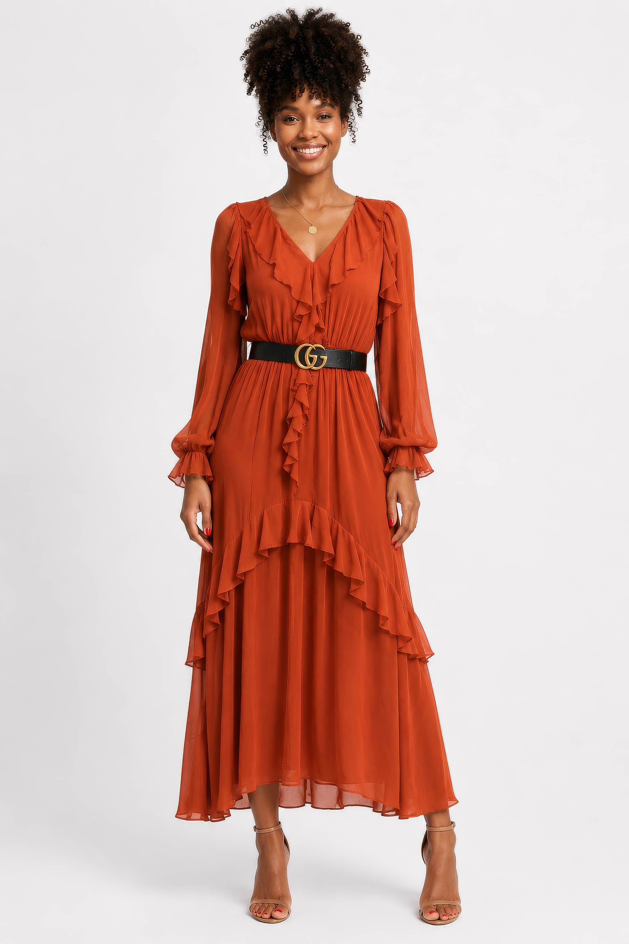 Vestido Midi com Rendas Elegante Vestido Midi com Rendas Elegante