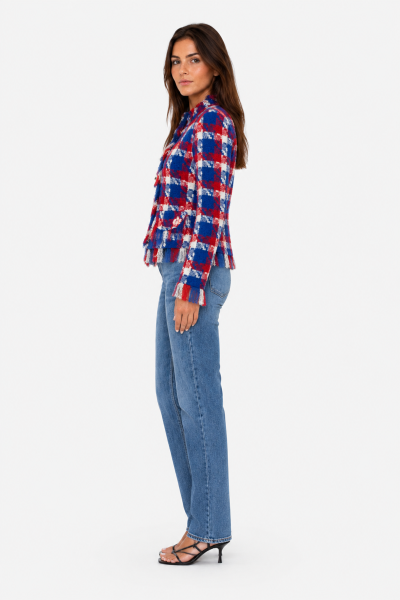 Camisa Estampada com Franja Colorida
